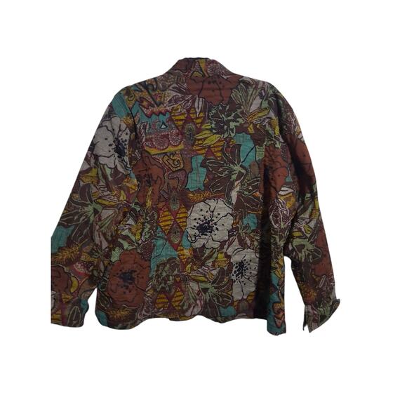 Vintage Life Style Womens 3X Quilted Floral Patchwork Artsy Boho Cardigan Jacket - Picture 5 of 14